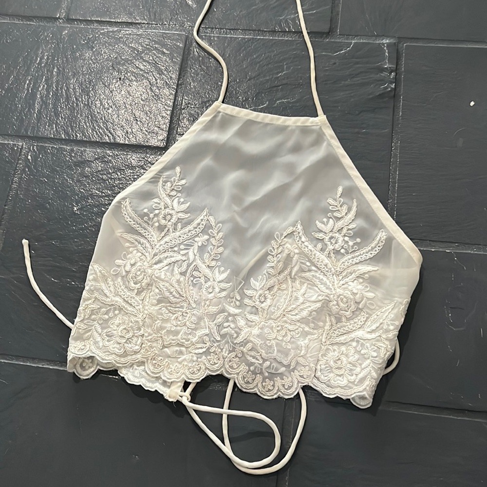 Lovers & Friends sheer halter. Small